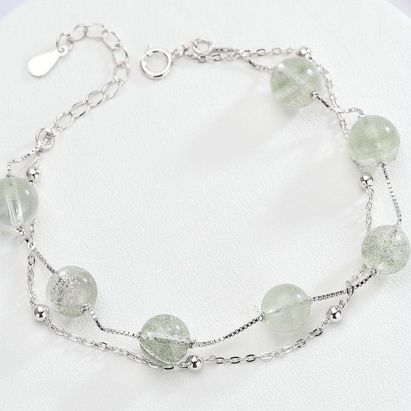 river real 925 sterling silver women double chain charm natural stone crystal beads bracelet female fashion jewelry gifts, Golden;silver
river real 925 sterling silver women double chain charm natural stone crystal beads bracelet female fashion jewelry gifts, Golden;silver