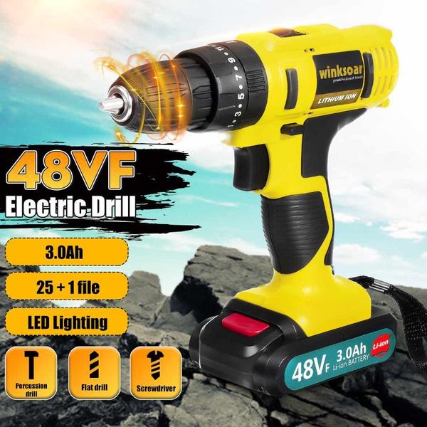 3 in 1 electric drill 48vf 3 speed cordless waterproof electric screwdriver 25+1 torque power tools with rechargeable battery
3 in 1 electric drill 48vf 3 speed cordless waterproof electric screwdriver 25+1 torque power tools with rechargeable battery