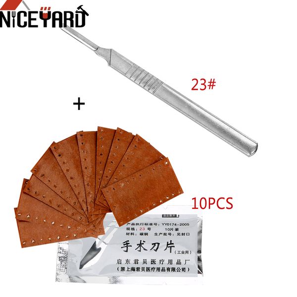 niceyard 10 pieces scalpel blades carving knife 23# 11# with 1 pieces stainless steel handle for pcb circuit board
niceyard 10 pieces scalpel blades carving knife 23# 11# with 1 pieces stainless steel handle for pcb circuit board