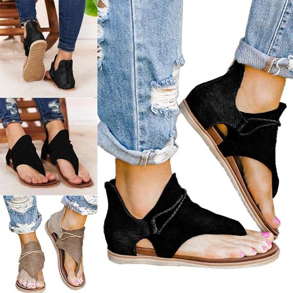 new style women flat sandals breathable anti-slip back zipper open toe casual for summer beach ty53, Black
new style women flat sandals breathable anti-slip back zipper open toe casual for summer beach ty53, Black