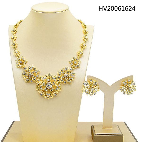 yulaili trendy luxury glod color flower shape crystal necklace stud earrings bridal party jewelry sets for women wholesale, Black
yulaili trendy luxury glod color flower shape crystal necklace stud earrings bridal party jewelry sets for women wholesale, Black