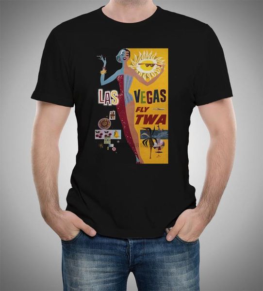 las vegas - twa 1955 ca int airlines posters t-shirt s to 5xl, White;black 
las vegas - twa 1955 ca int airlines posters t-shirt s to 5xl, White;black