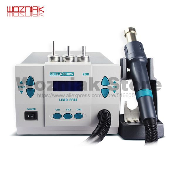 quick 861 lead-air gun soldering station intelligent digital display 1000w rework station for pcb chip repair
quick 861 lead-air gun soldering station intelligent digital display 1000w rework station for pcb chip repair