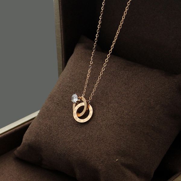 2020 designer han version six claw single diamond roman digital double ring necklace women's double ring rose, Silver
2020 designer han version six claw single diamond roman digital double ring necklace women's double ring rose, Silver