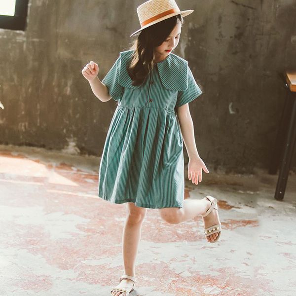 teenager girls summer dress 2020 new children's dresses princess girl clothing peter pan collar blue striped kids dress fashion t200417, Red;yellow
teenager girls summer dress 2020 new children's dresses princess girl clothing peter pan collar blue striped kids dress fashion t200417, Red;yellow