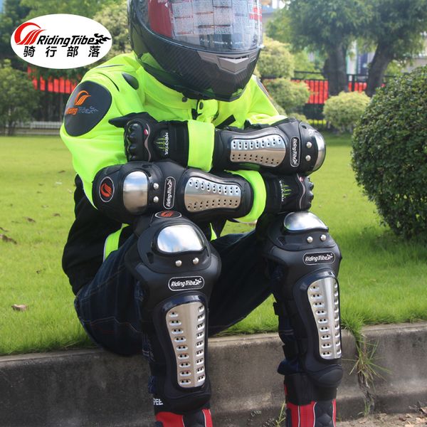 

motorcycle long knee pad elbow protector protective gear protection armor motorbike racing thick stainless steel pro-biker p15-3