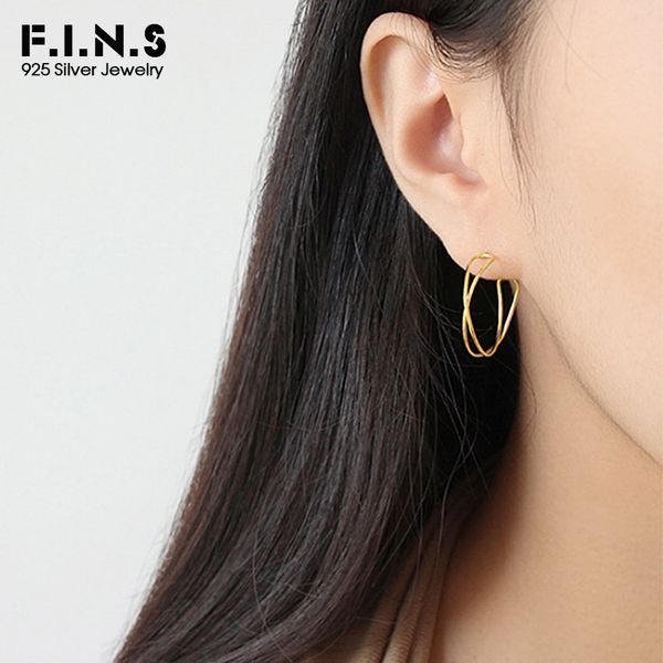 f.i.n.s korean earrings 2020 hollow hoop earrings 925 sterling silver crossed gold color fashion jewelry female costume, Golden
f.i.n.s korean earrings 2020 hollow hoop earrings 925 sterling silver crossed gold color fashion jewelry female costume, Golden