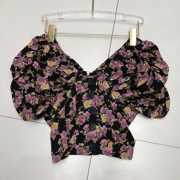 crop women 2020 summer new national fashion flower print slim short shirt short sleeve puff sleeve blouse blusas lady, White
crop women 2020 summer new national fashion flower print slim short shirt short sleeve puff sleeve blouse blusas lady, White