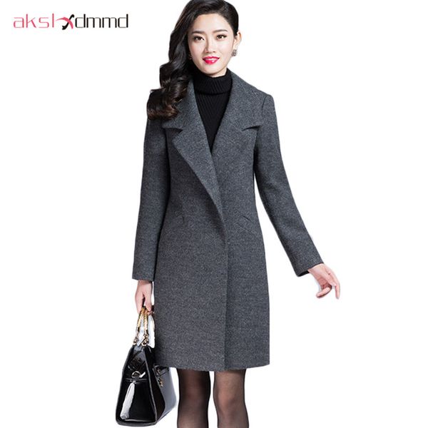 akslxdmmd 2017 autumn winter overcoat new puls size mujer wool coat jacket women temperament slim gray long woolen coat lh200, Black
akslxdmmd 2017 autumn winter overcoat new puls size mujer wool coat jacket women temperament slim gray long woolen coat lh200, Black