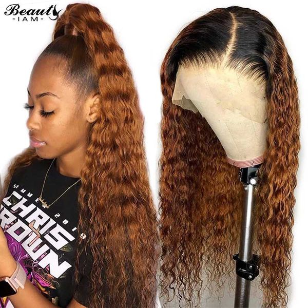 curly lace front human hair wigs for women honey blonde13x6 lace front wig 1b/27 colored ombre brazilian human hair wig, Black;brown 
curly lace front human hair wigs for women honey blonde13x6 lace front wig 1b/27 colored ombre brazilian human hair wig, Black;brown