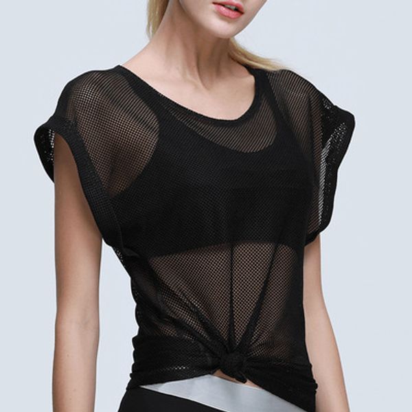 black mesh yarn transparent breathable short sleeve t-shirt women summer grid hollow tshirt tess kg-1, White
black mesh yarn transparent breathable short sleeve t-shirt women summer grid hollow tshirt tess kg-1, White