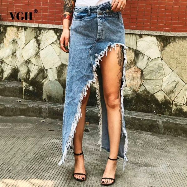 vgh tassel denim women's cowboy skirt blue high street irregular high waist straight women skirt 2019 summer fashion casual new, Black;gray
vgh tassel denim women's cowboy skirt blue high street irregular high waist straight women skirt 2019 summer fashion casual new, Black;gray