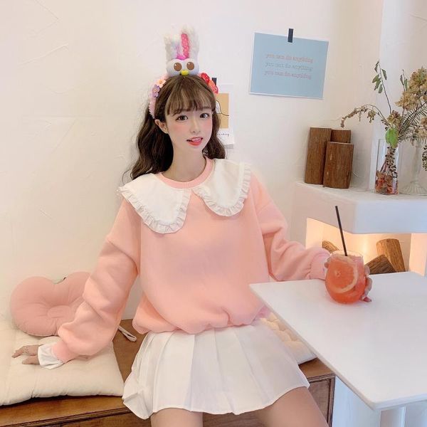 p shoot ~ 2019 most new style fashion peter pan collar pullover brushed and thick hoodie, Black
p shoot ~ 2019 most new style fashion peter pan collar pullover brushed and thick hoodie, Black