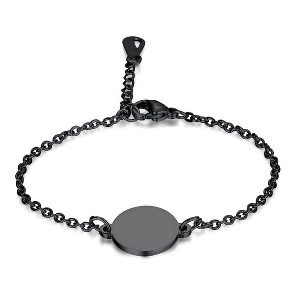 modyle personalized new gold color stainless steel charm black round id tags charm bracelet for women wholesale
modyle personalized new gold color stainless steel charm black round id tags charm bracelet for women wholesale