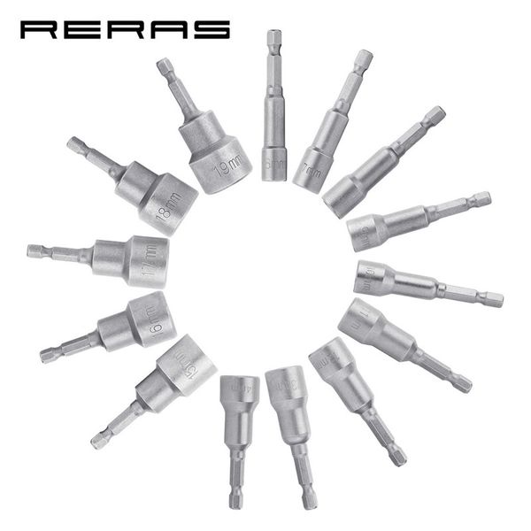 

14pcs 1/4 inch hex magnetic nut driver socket screwdriver drill bit shank adapter tools 6 7 8 9 10 11 12 13 14 15 16 17 18 19mm