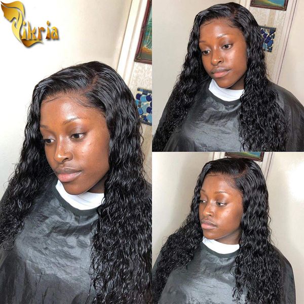 360 lace wig brazilian hair curly human hair wigs remy water wave wig 8~24inches pre plucked hairline for black women with baby hair, Black;brown