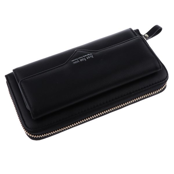 women's long bifold clutch pu leather wallet case purse handbag card organizer, Red;black
women's long bifold clutch pu leather wallet case purse handbag card organizer, Red;black