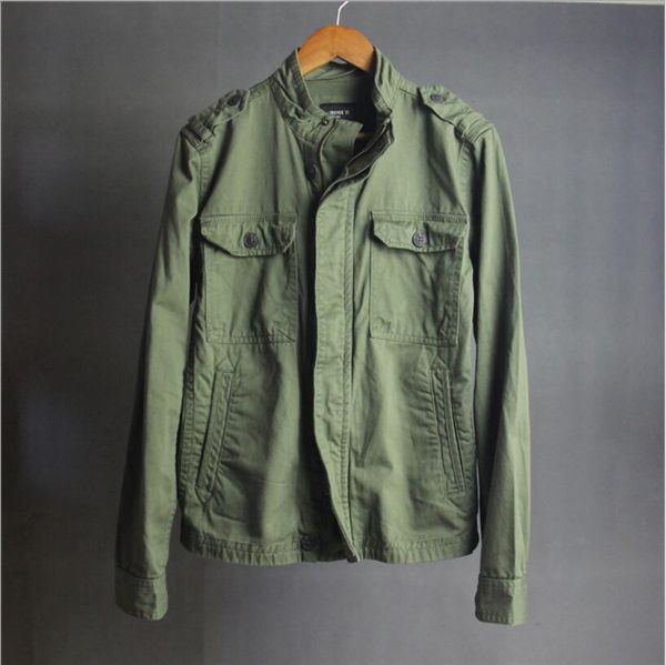 good quality men 's 100% cotton army green stand slim jackets new male fashion short style outerwear & coats cotton jackets, Black;brown
good quality men 's 100% cotton army green stand slim jackets new male fashion short style outerwear & coats cotton jackets, Black;brown