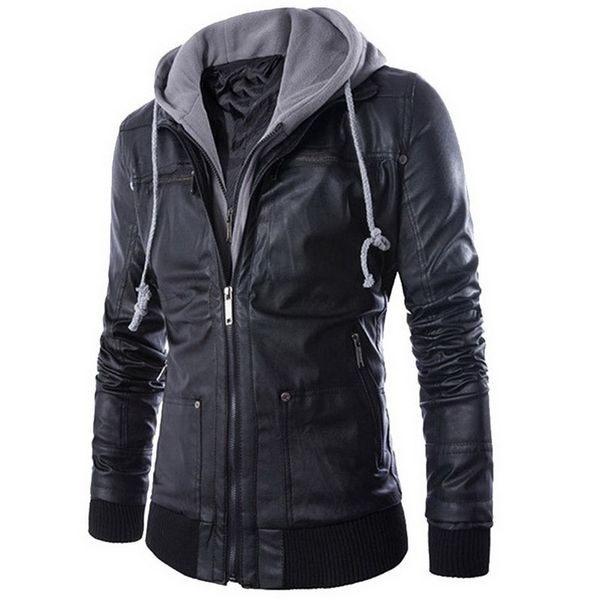 vogue leather jacket men winter turn-down collar hooded jaqueta de couro masculina pu mens faux fur coats homme motorcycle, Black
vogue leather jacket men winter turn-down collar hooded jaqueta de couro masculina pu mens faux fur coats homme motorcycle, Black