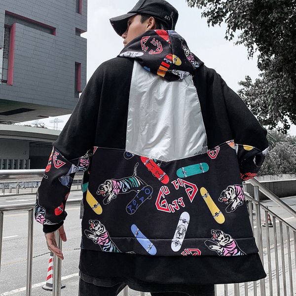 3m reflective graffiti men's hooded thick winter jackets and coats oversize long bat sleeve plus velvet bomebr jacket, Black;brown
3m reflective graffiti men's hooded thick winter jackets and coats oversize long bat sleeve plus velvet bomebr jacket, Black;brown