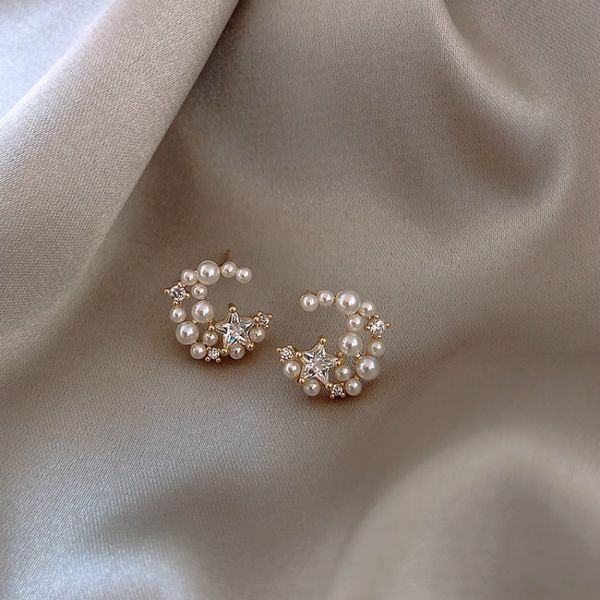 trendy crystal moon women dangle earrings simple star moon pearl earrings fashion earrings for women 2019 statement, Silver
trendy crystal moon women dangle earrings simple star moon pearl earrings fashion earrings for women 2019 statement, Silver