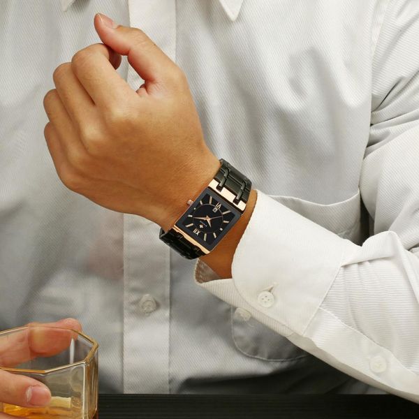 men's watch square date waterproof analog quartz business casual wristwatch, Slivery;brown
men's watch square date waterproof analog quartz business casual wristwatch, Slivery;brown