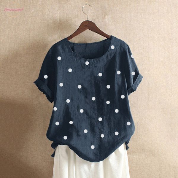 womens blouse dot printed loose linen cap sleeve button tunic shirt o neck short sleeve plus size womens and blouses blusas, White
womens blouse dot printed loose linen cap sleeve button tunic shirt o neck short sleeve plus size womens and blouses blusas, White