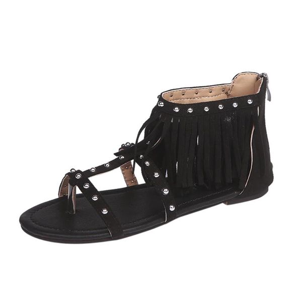 jaycosin sandals women solid color female shoes tassel fashion rivet tassels flat heel sandals rome shoes flat ladies, Black
jaycosin sandals women solid color female shoes tassel fashion rivet tassels flat heel sandals rome shoes flat ladies, Black