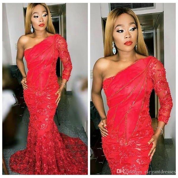 red mermaid prom dresses for black girls one shoulder lace appliques formal robe de fiesta evening dress elegant evening formal dress, Black;red
red mermaid prom dresses for black girls one shoulder lace appliques formal robe de fiesta evening dress elegant evening formal dress, Black;red