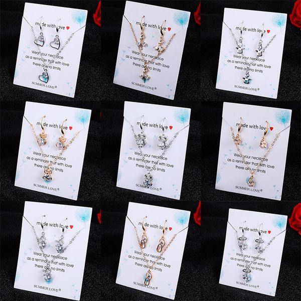 16styles necklace earrings jewelry set women sweet geometric love owl charm pendant ear stud crystal rhinestone necklace party wedding gifts, Golden;silver
16styles necklace earrings jewelry set women sweet geometric love owl charm pendant ear stud crystal rhinestone necklace party wedding gifts, Golden;silver