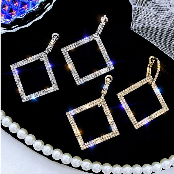 luxury classic gold-color long crystal earring brincos simple geometric square drop earrings for women girls jewelry gift, Silver
luxury classic gold-color long crystal earring brincos simple geometric square drop earrings for women girls jewelry gift, Silver