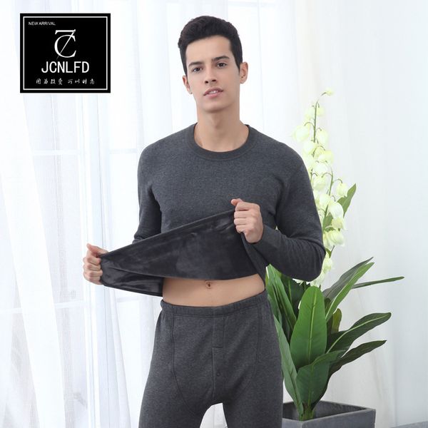 autumn and winter new men's thermal underwear set plus velvet thick fashion solid color round neck suit, Black;white
autumn and winter new men's thermal underwear set plus velvet thick fashion solid color round neck suit, Black;white
