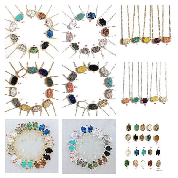 jrl popular drusy druzy necklace earrings various colors silver gold plated geometry stone necklaces mix colors kka6169
jrl popular drusy druzy necklace earrings various colors silver gold plated geometry stone necklaces mix colors kka6169