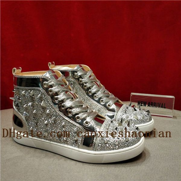 new men casual shoes brand rivet studs flat shoes ace fashion designer sneaker lace-up high red bottom shoes luxury popular sneakers, Black
new men casual shoes brand rivet studs flat shoes ace fashion designer sneaker lace-up high red bottom shoes luxury popular sneakers, Black