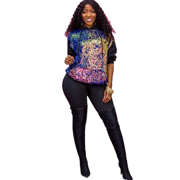 new design hooded women long sleeve sequin women clothes lady autumn winter hooded sweatshirt dcy8197, Black
new design hooded women long sleeve sequin women clothes lady autumn winter hooded sweatshirt dcy8197, Black