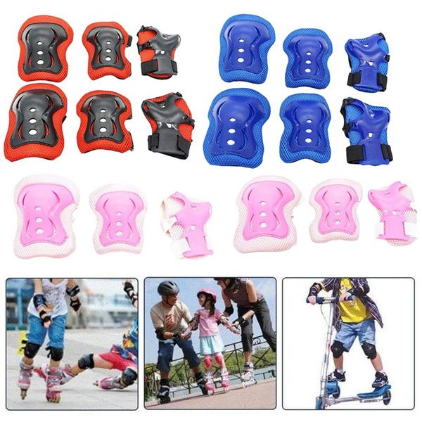 6 pieces kids outdoor sports protective gear knee pads elbow pads wrist guards roller skating safety protection, Black;gray 
6 pieces kids outdoor sports protective gear knee pads elbow pads wrist guards roller skating safety protection, Black;gray