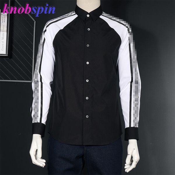 brand men's patchwork shirt long sleeve slim chemise homme casual anti-wrinkle cotton shirts men plus size camisas masculina, White;black
brand men's patchwork shirt long sleeve slim chemise homme casual anti-wrinkle cotton shirts men plus size camisas masculina, White;black