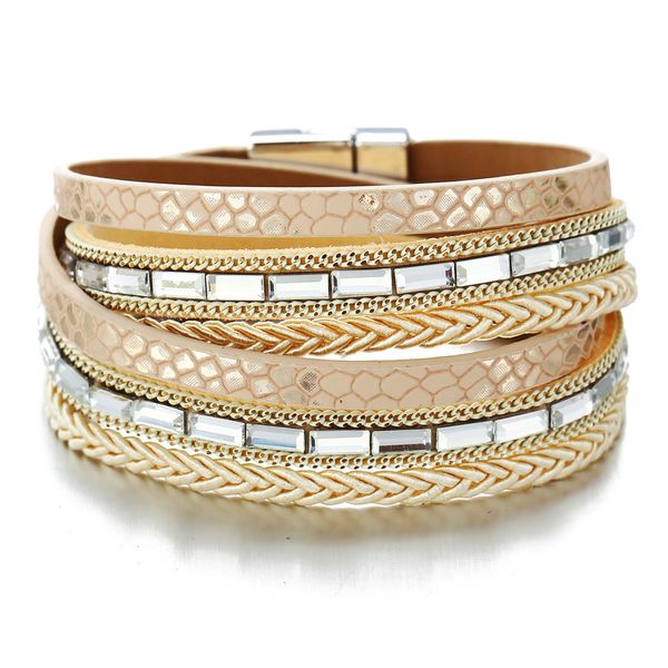 vintage multilayer leather bracelet for women men magnet buckle braided wrap bracelet bangle female jewellery gifts, Golden;silver
vintage multilayer leather bracelet for women men magnet buckle braided wrap bracelet bangle female jewellery gifts, Golden;silver