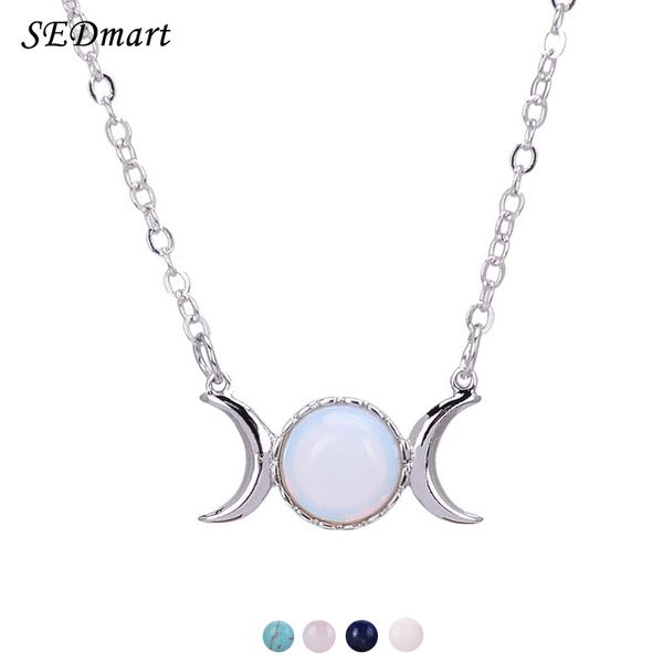 sedmart opal bead triple goddess moon pendant necklace healing crystal turquoise rose quartz natural stone sailor moon necklace, Silver
sedmart opal bead triple goddess moon pendant necklace healing crystal turquoise rose quartz natural stone sailor moon necklace, Silver