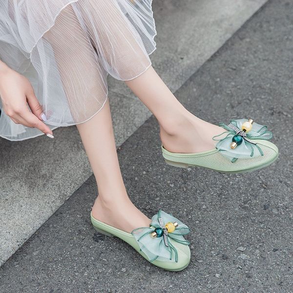 bow flat slippers women breathable mesh mules shoes summer outdoor stitching closed toe slippers women green beige 2020, Black
bow flat slippers women breathable mesh mules shoes summer outdoor stitching closed toe slippers women green beige 2020, Black