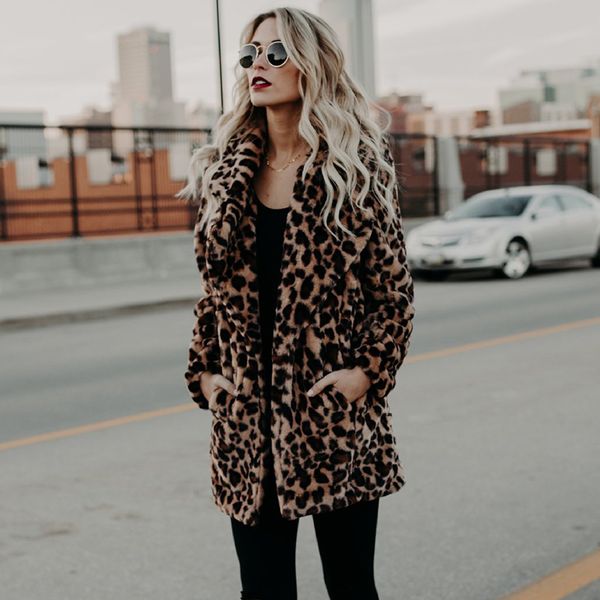 women fashion winter thick coat faux fur jackets leopard print female warm outwear for ladies fashion long fake fur overcoats, Black
women fashion winter thick coat faux fur jackets leopard print female warm outwear for ladies fashion long fake fur overcoats, Black