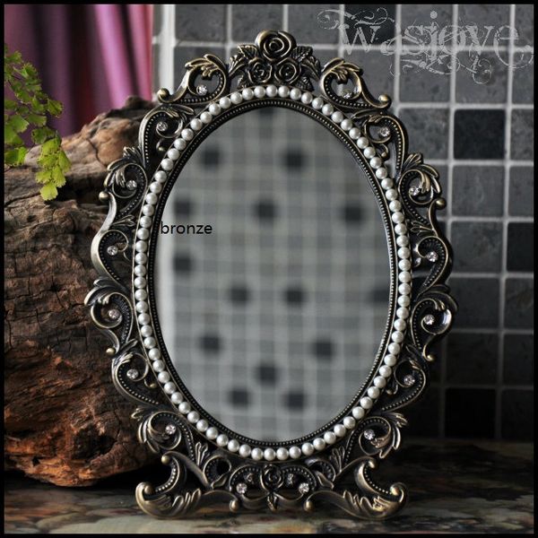 retro deskmakeup cosmetic mirror floral embossed jewelry pearl-inlayed metal frame table decoration silver bronze
retro deskmakeup cosmetic mirror floral embossed jewelry pearl-inlayed metal frame table decoration silver bronze