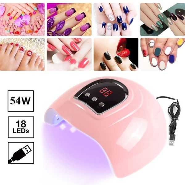 54w nail dryer uv lamp led lamp for nails with 18 leds dryer lamp for curing gel polish auto sensing nail manicure tools
54w nail dryer uv lamp led lamp for nails with 18 leds dryer lamp for curing gel polish auto sensing nail manicure tools