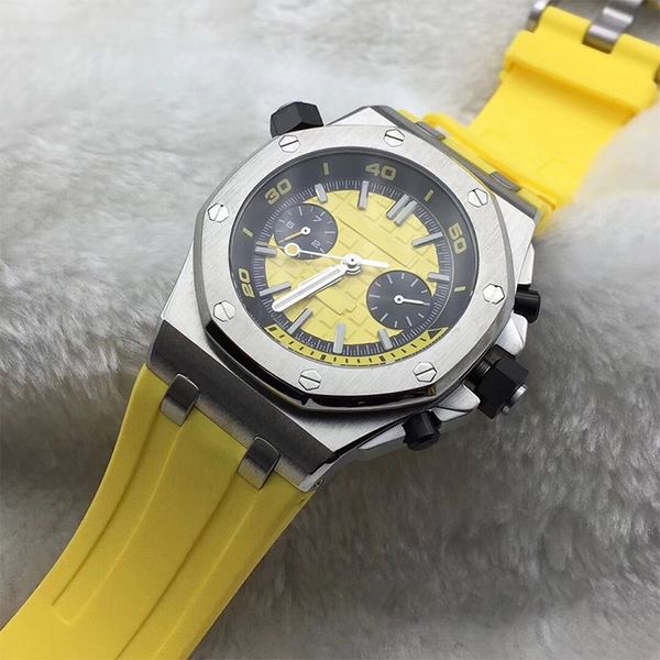 luxury royal oak open glass yellow watch diver 42mm automatic movement rubber belt mens black dial sports watches, Slivery;brown
luxury royal oak open glass yellow watch diver 42mm automatic movement rubber belt mens black dial sports watches, Slivery;brown