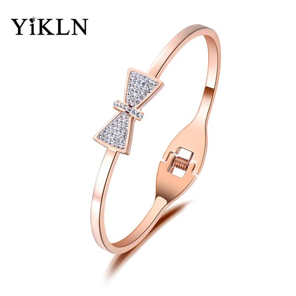yikln titanium stainless steel cuff bracelet jewelry for women crystal bow-knot lover bracelets bangles valentine gift yb19003, Black
yikln titanium stainless steel cuff bracelet jewelry for women crystal bow-knot lover bracelets bangles valentine gift yb19003, Black