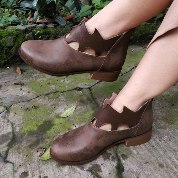 fashion women ankle boots leather square heels zipper solid color short boot hollow out round toe non-slip boots shoe for ladies, Black
fashion women ankle boots leather square heels zipper solid color short boot hollow out round toe non-slip boots shoe for ladies, Black
