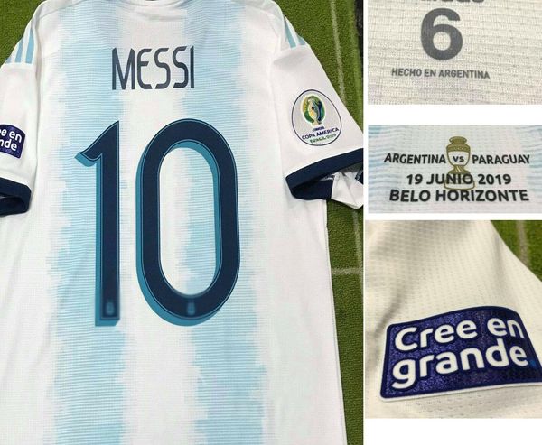 2019 match worn player issue messi dybala l.martinez kun aguero copa americal game vs brasil colombia chile qatar venezuela iron patch
2019 match worn player issue messi dybala l.martinez kun aguero copa americal game vs brasil colombia chile qatar venezuela iron patch