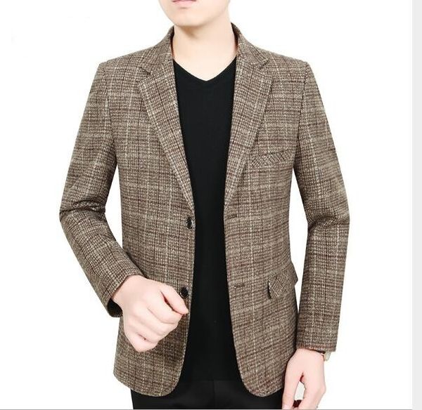 men blazers men's single-breasted suit coats male business casual plaid blazers coat brand clothing, White;black
men blazers men's single-breasted suit coats male business casual plaid blazers coat brand clothing, White;black