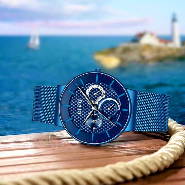 civo brand sport quartz watch men waterproof date calendar watches male steel strapfashion wristwatch multifunctional clock, Slivery;brown
civo brand sport quartz watch men waterproof date calendar watches male steel strapfashion wristwatch multifunctional clock, Slivery;brown