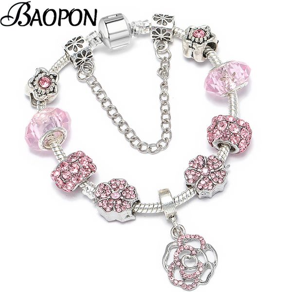 baopon fashion pink flower crystal beads bracelets & bangles charm silver color diy bracelets for women lover gift dropshipping, Golden;silver
baopon fashion pink flower crystal beads bracelets & bangles charm silver color diy bracelets for women lover gift dropshipping, Golden;silver